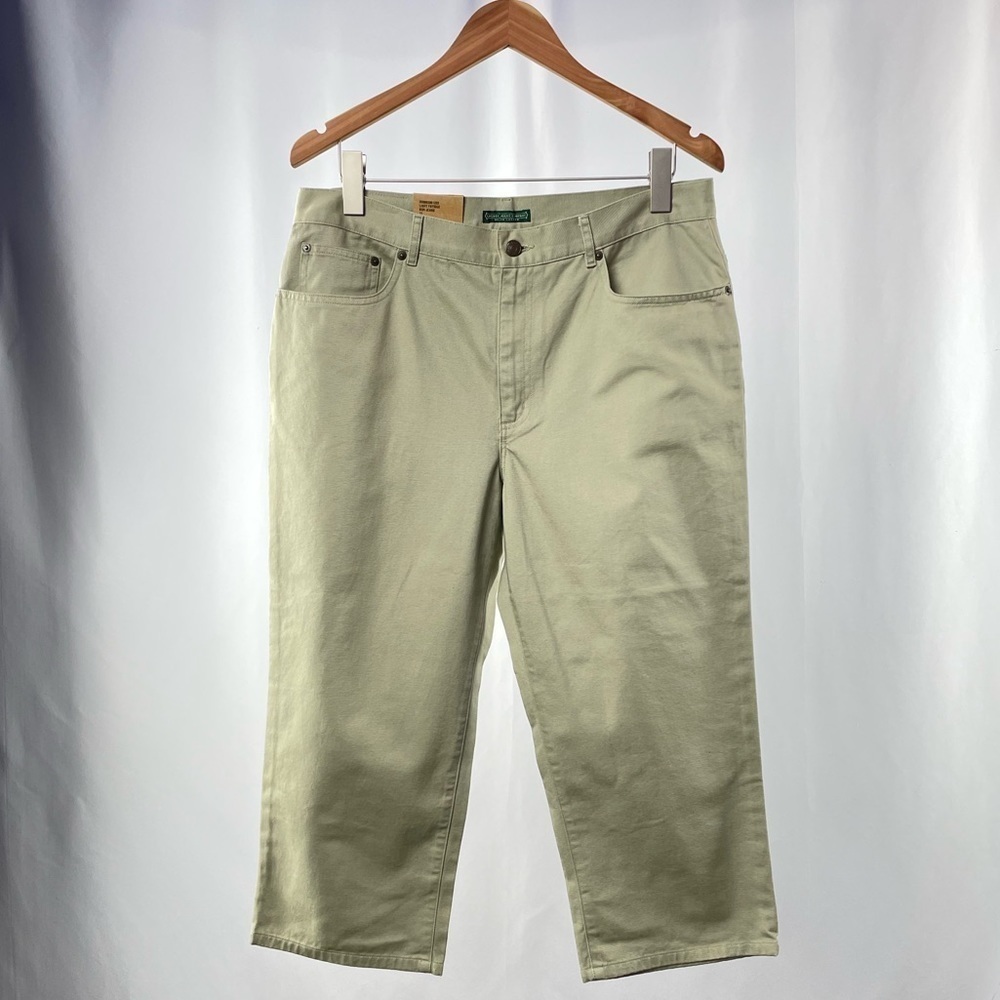 NWT Ralph Lauren Lauren Jeans Classic Mid Calf Chino Jeans in Khaki‎ Size 12 Reg